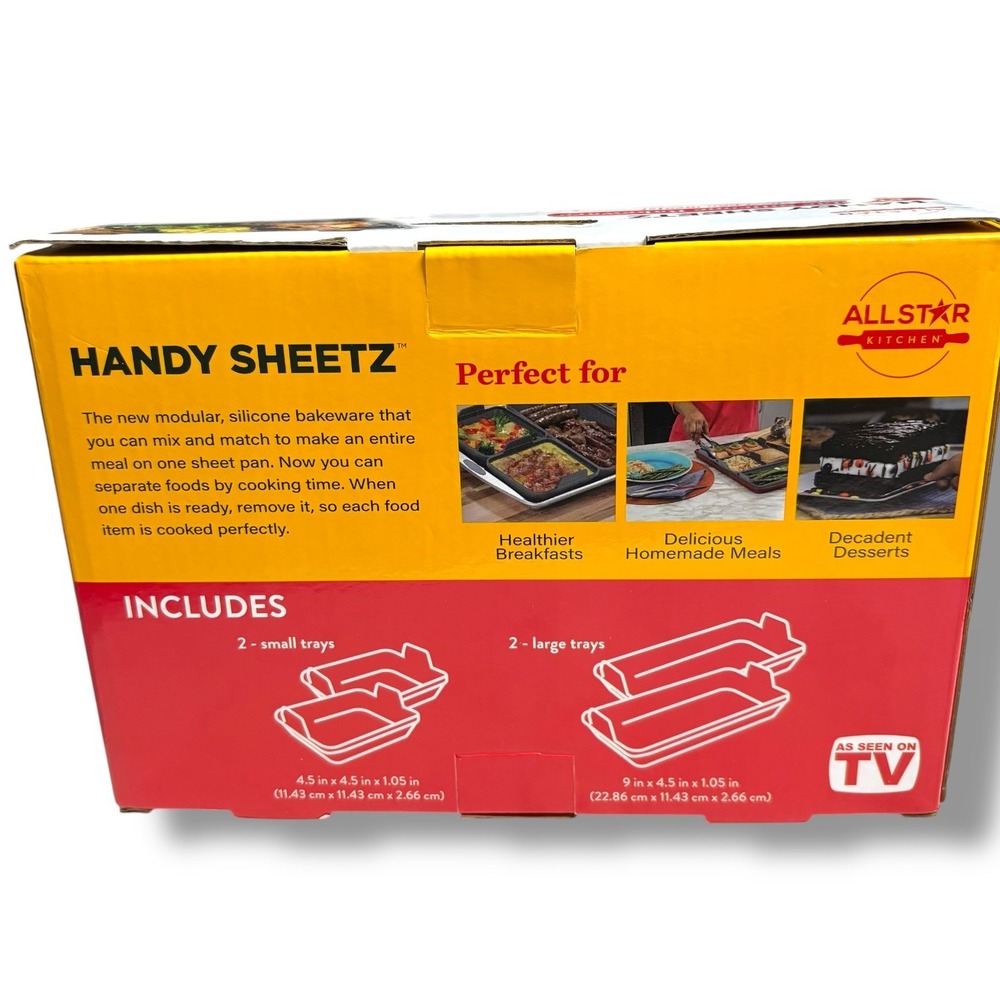 Allstar Kitchen Handy Sheetz Flexible Silicone Bakeware 4 Piece Divider Set Gray - Picture 4 of 6